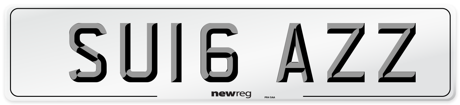 SU16 AZZ Number Plate from New Reg